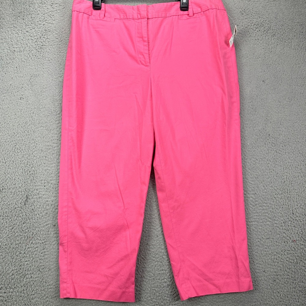 Talbots Women's Stretch Cropped Pants Size 18 Pink Cotton Blend Casual